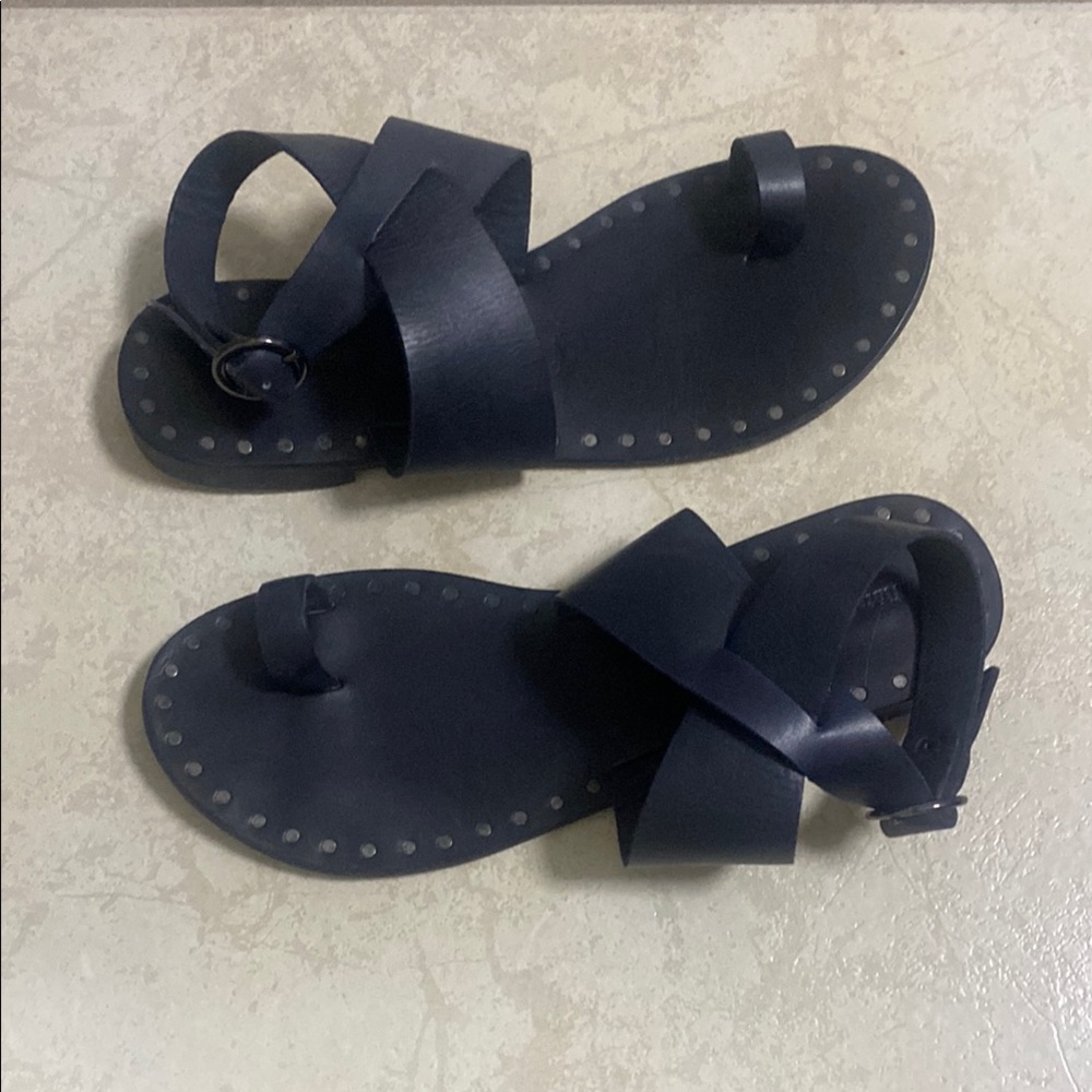 Vintage Foundry All Leather Black Sandals